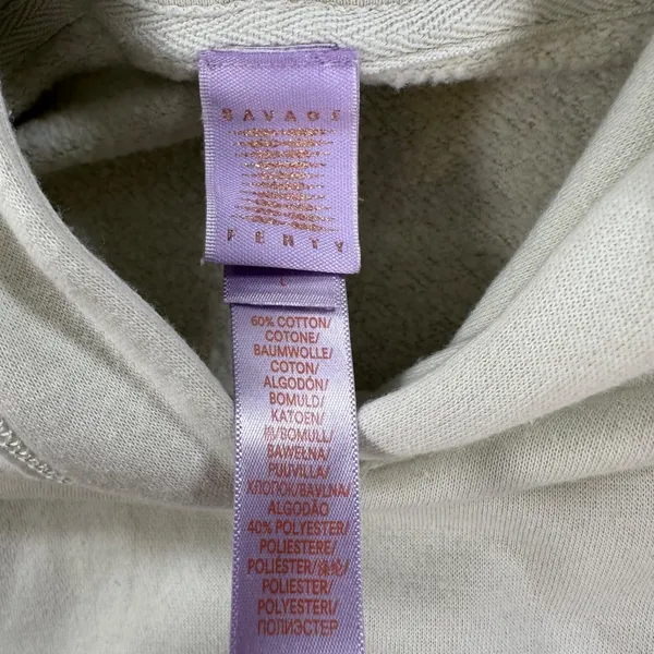 Savage Fenty Cropped Hoodie Sweatshirt Womens Large Light Green Cozy Lounge - Image 6