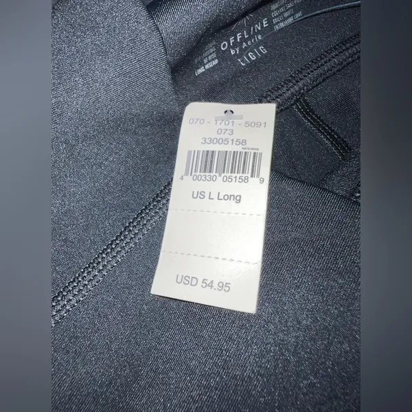 Aerie Offline Goals Hi Rise 7/8 Legging in True Black Size Large Long NWT - Image 9