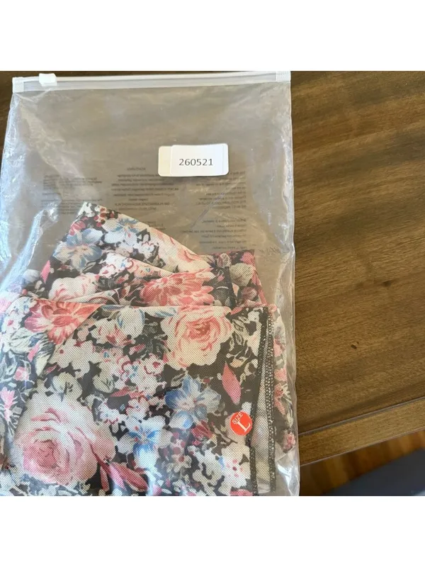 Women's Mock Neck Sheer Lined Long Sleeve Floral Top Size L #260521 - Image 7
