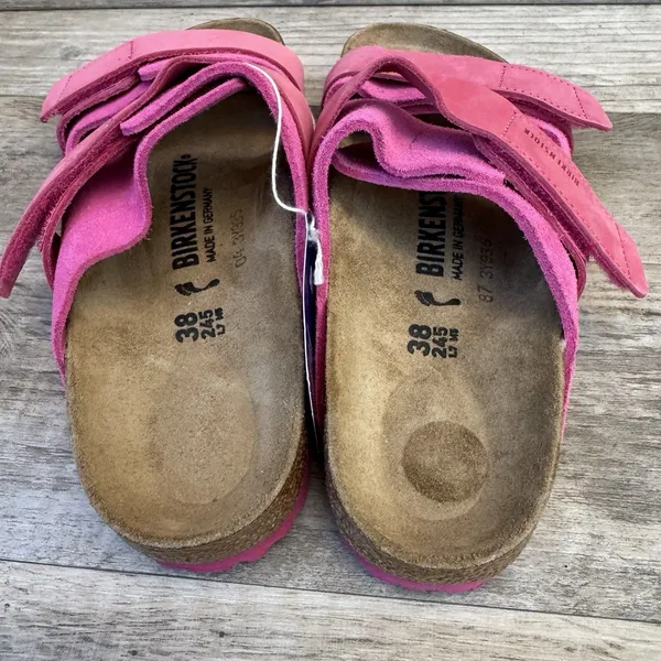 Birkenstock Women's Uji Sandals Modern Suede Fuchsia Tulip Size 7 (38) - Image 7