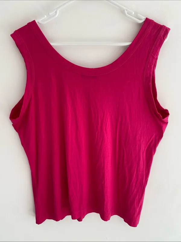 Anatomie Relaxed Made in Italy Tank T-Shirt Pink Size XL - Image 4