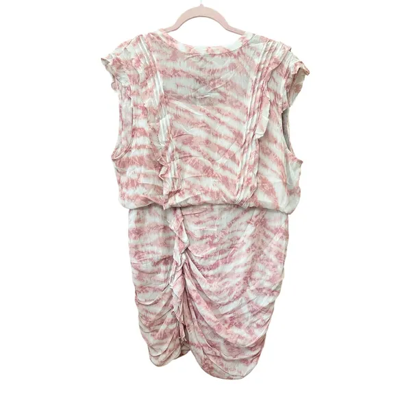 Allsaints Hali‎ Areias Mini Dress Size US 12 Pink White - Image 2