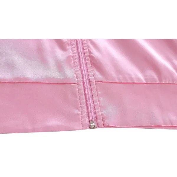 NEW 1950s Pink Ladies Satin Jacket Cosplay Costume M - Image 3