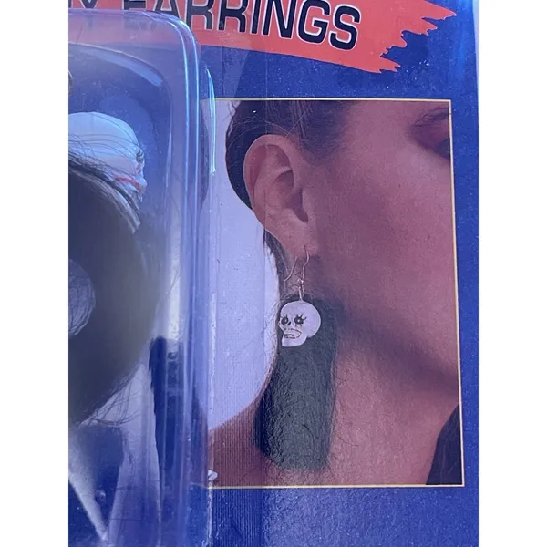 Creepy Skull Funky EARRINGS Funny Horror Novelty‎ Jewelry - Image 2