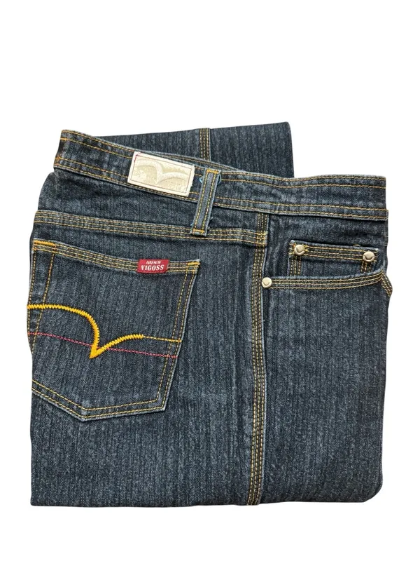Vintage Y2K Low Rise Dark Wash Jeans - Image 3