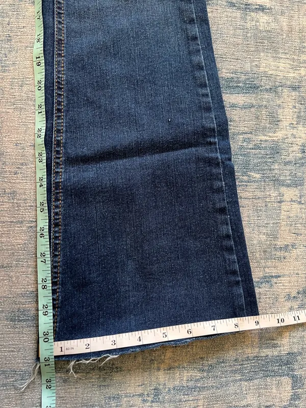 New Look Brooke Flare Leg Cut Off Hem Dark Wash Jeans Size 8 - Image 7