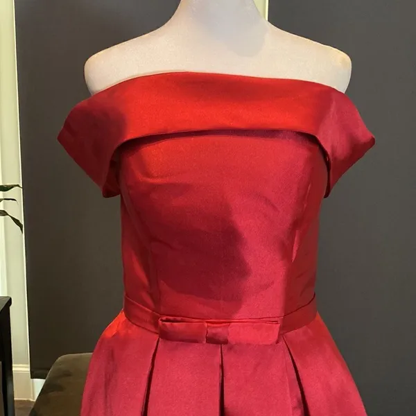 Women’s Off the Shoulder Short Red Prom Party Homecoming Dress CorsetBack Size 6 - Image 2