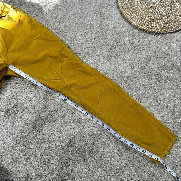 We The Free High Rise Skinny Corduroy Frayed Raw Hem Pants in Mustard Yellow 29 - Image 15