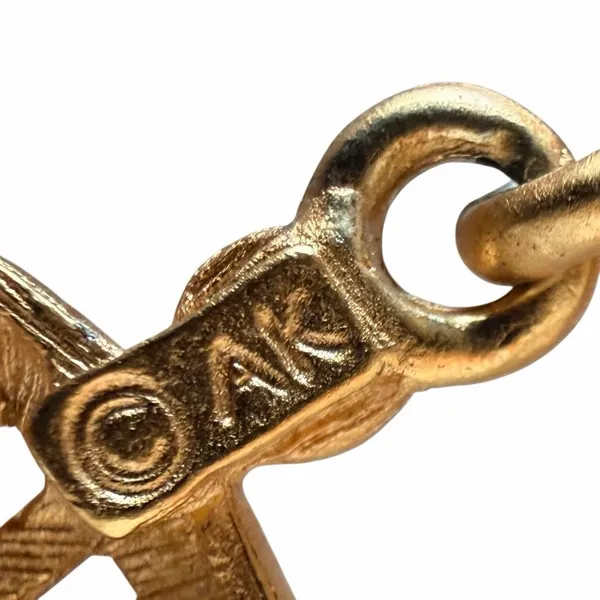 Vintage Anne Klein Gold Tone Cross Statement Necklace - Image 8