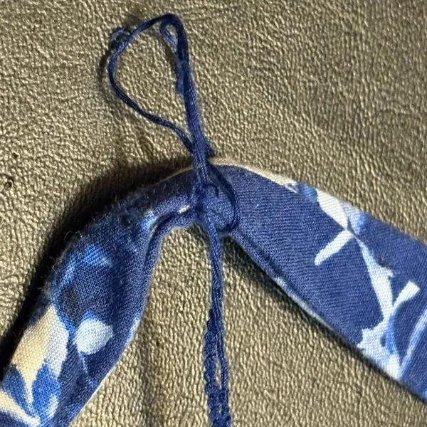LOFT V-Neck Blue and White Floral Tie-Waist Maxi with slit sides. Size Small - Image 11