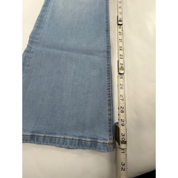 Aeropostale Low Rise Flare Jeans Light Wash Blue Patch Pockets LXSFBA195 25x30.5 - Image 5