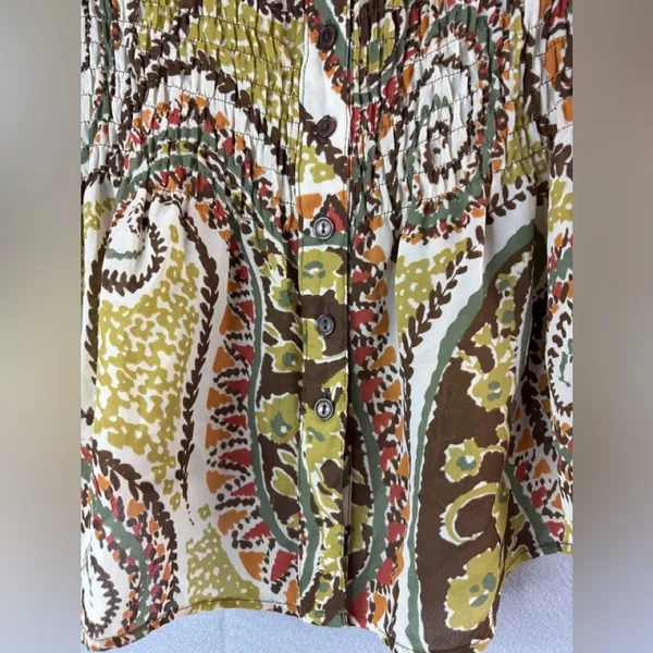 Sere Nade XL Workwear Paisley Women's Button Down Front Blouse Top - Image 5