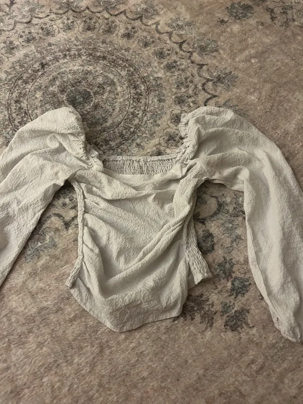 White Puff Sleeve Blouse - Image 2