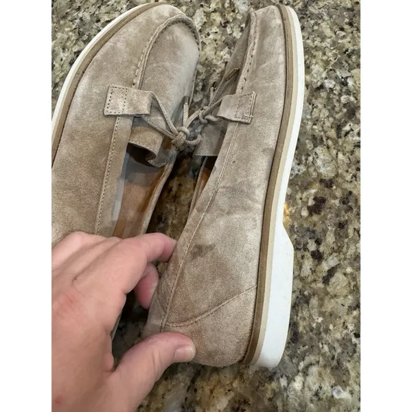 Paul Green Dusty Flats in a soft suede beige Size 5.5 US 8 Loafer Bow - Image 8