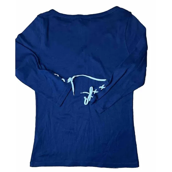 Lauren Ralph Lauren Shirt Womens Size Small Blue Navy 3/4 Length Sleeve Comfort‎ - Image 5