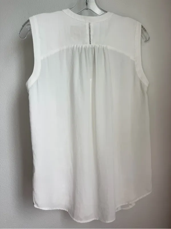 Anthropologie Mauve White Floral Lace Tie-Front Camisole - Image 4