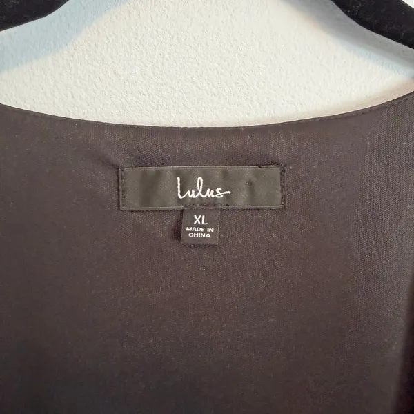 Lulus Shifting Dears Black Long Sleeve V-Neck Dress sz XLarge LBD Cocktail Party - Image 8