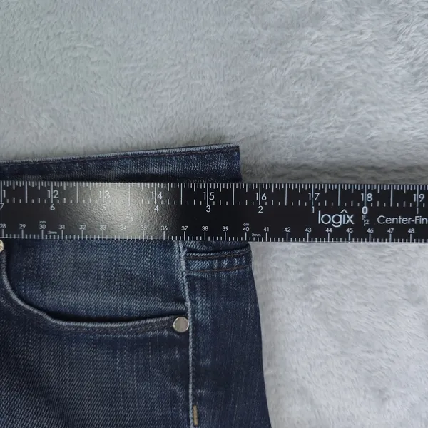 Paige Laurel Canyon Jeans Women 27 Low Rise Bootcut Dark Wash Whiskering Y2K - Image 9