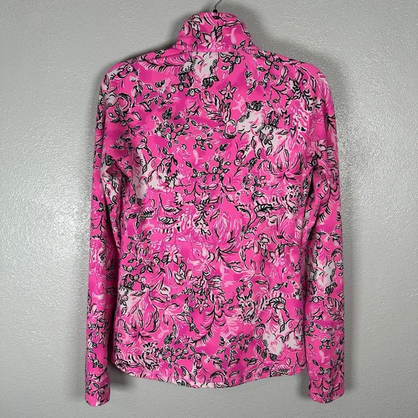 Lilly Pulitzer Luxletic Serena Jacket Womens XS Plumeria Pink UPF 50+ Full Zip - Image 4