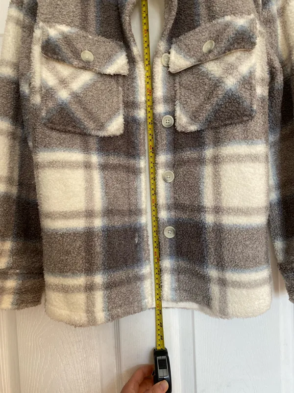 Abercrombie Sherpa Jacket Plaid XS Buffalo Lined - Image 3