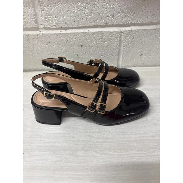 NIB Kelly & Katie Sz 6 Black Faux Patent Leather Pimmie Double Strap Mary Janes - Image 3