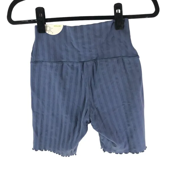 Offline By Aerie Womens Striped 7" Inseam OG Bike Shorts Blue Size M - Image 2
