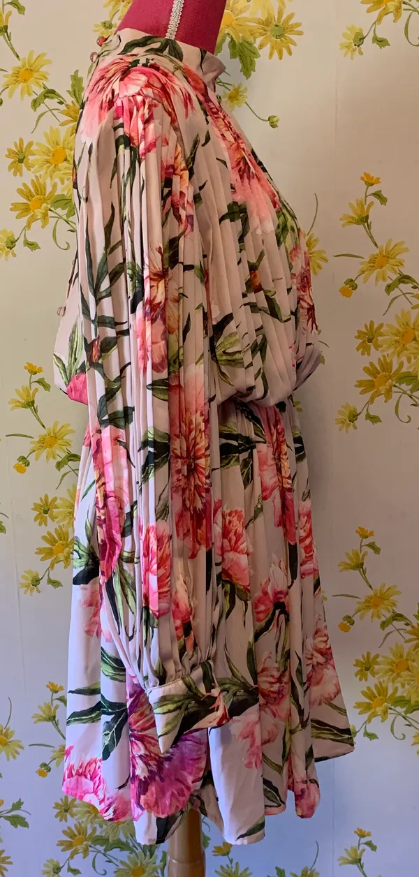 Floral Pleated Mini Dress Size M Multi Size M - Image 4