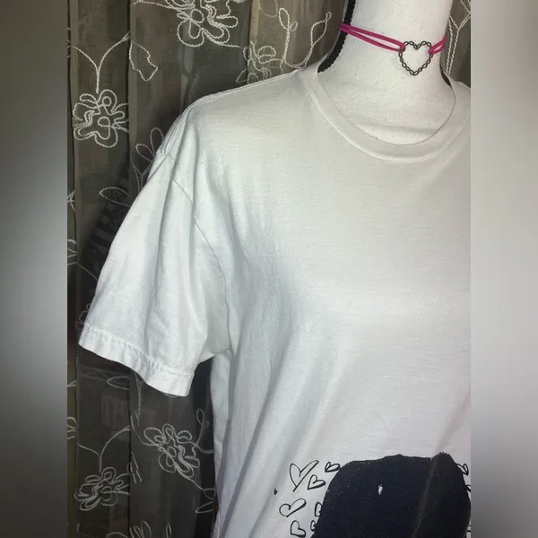 Loveless White Graphic Tee Shirt Black Size M - Image 6