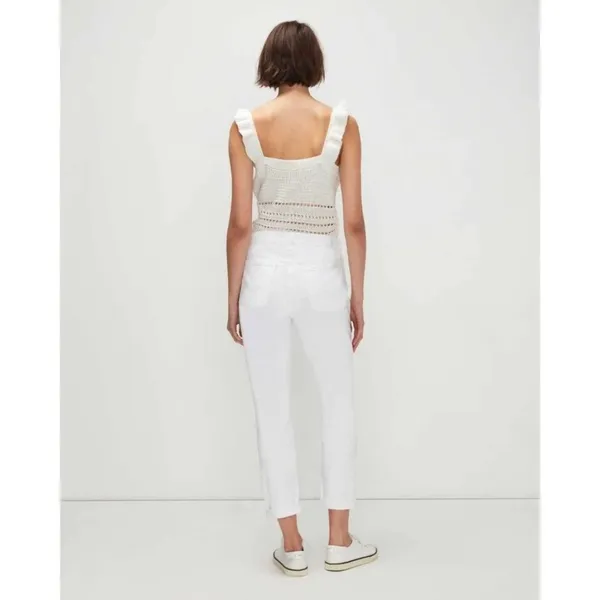 7 for All Mankind Josefina Boyfriend Jean Size 28 Broken Twill White New - Image 4