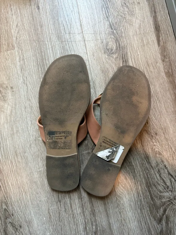 DV by Dolce Vita Brown and Gold Embellished Flip Flops - Image 2