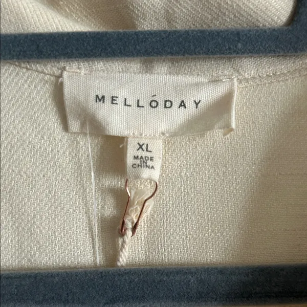 MelloDay Cream Short-Sleeve Collared Midi Dress - Image 5
