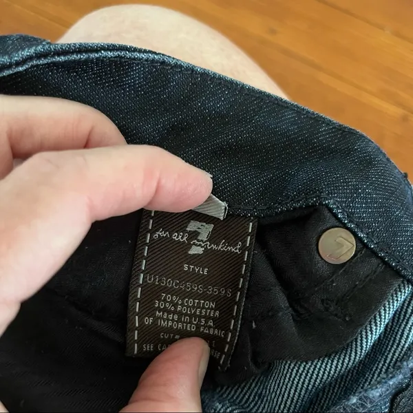 7 For All Mankind Jean Size 28 A Pocket Flare Cross Stitch - Image 9