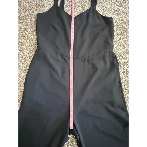 Everlane Japanese Goweave Slip Black Wide Leg Cropped Jumpsuit Size 10 - Image 5