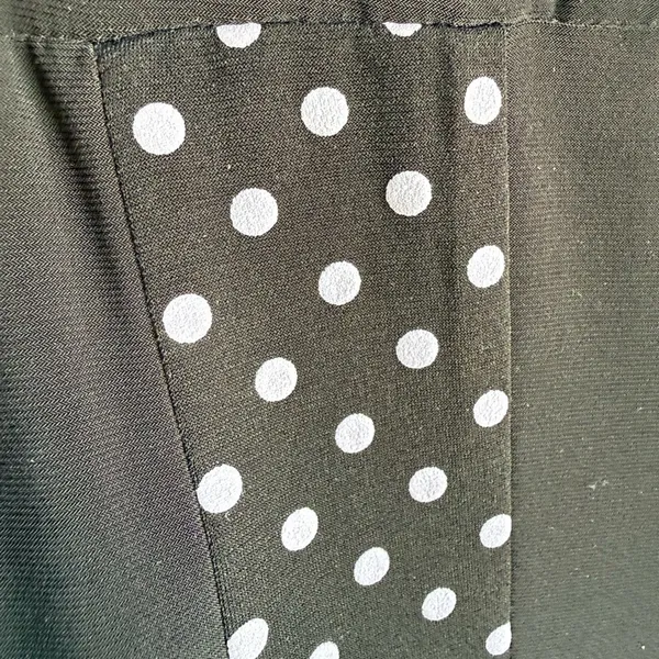 Frank Lyman Design Y2K K-pop Black and pale pink Polka Dot Midi swing Dress 6 - Image 5