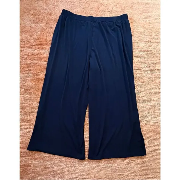 Simonton Says 1X Navy Wide Leg Culottes Pull On Pants - Image 4