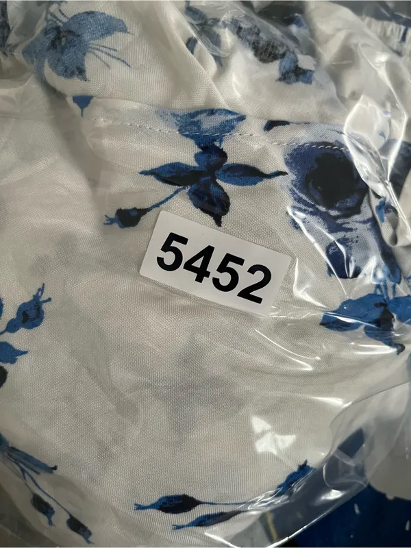 Altar'd State Blue White Floral Smocked Maxi Dress Medium Coastal Euro Summer - Image 10