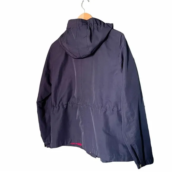 LRL Lauren Ralph Lauren Jacket Medium Navy Red Hooded Lined Nautical Windbreaker - Image 5