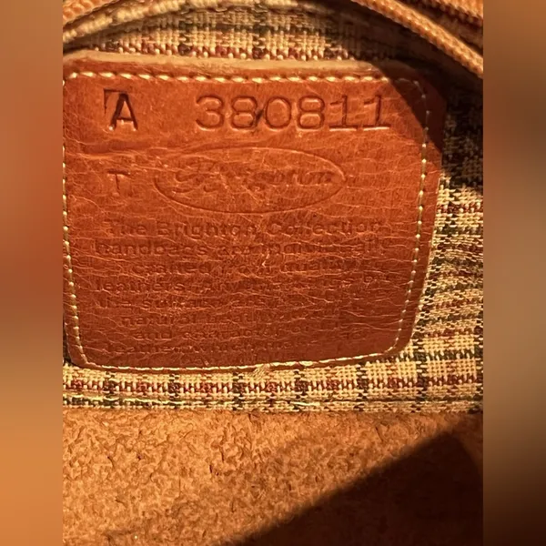 Brighton Shoulder Handbag Vintage Russet Brown Leather Croc Trim Purse Old Money - Image 6
