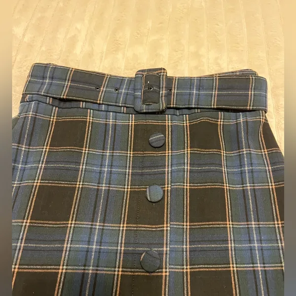 Anthropologie Maeve Bernadette Button-Front Midi Skirt Tartan Plaid - Image 8