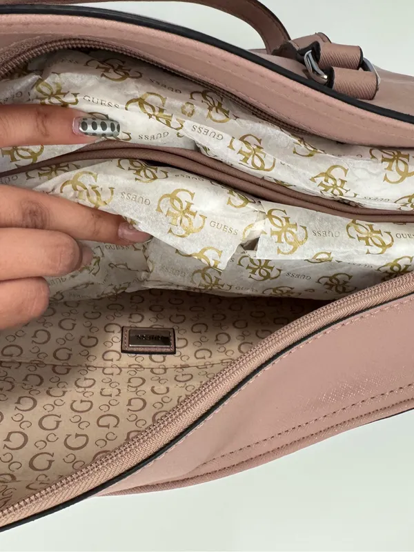 GUESS Blush Rose Saffiano Tote Bag - Image 5