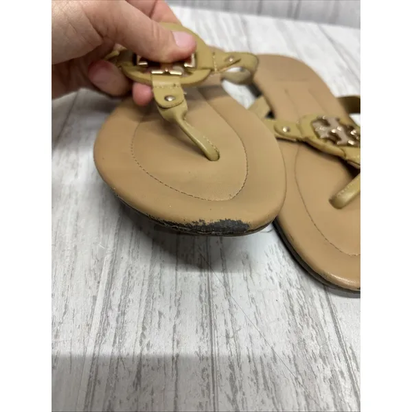 Womens Size 8 Tory Burch Miller Sandals Tan - Image 4