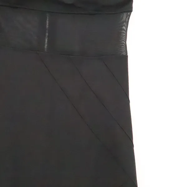 Stella Jamie Strapless Bodycon Dress Womens Size S‎ LBD Mesh Faux Leather Slit - Image 10