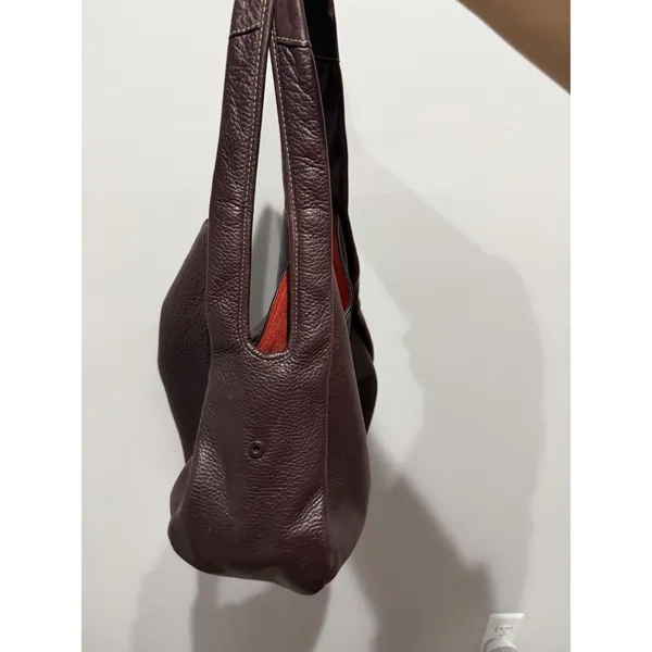 COACH Bandit Hobo 39 Natural Pebble Leather 86760 Plum Purple Leather Tote Bag I - Image 6