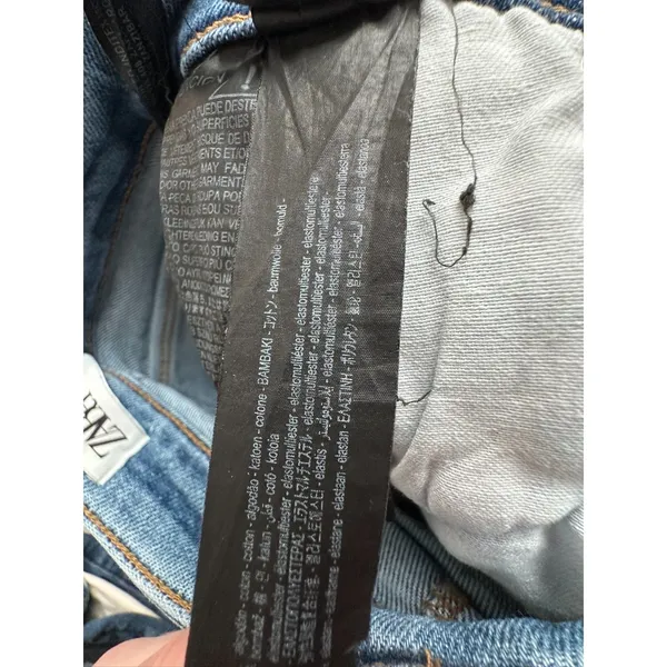 Zara High Waisted Skinny Washed Out Frayed Edges Denim Jeans Women's Sz 2 - Image 12