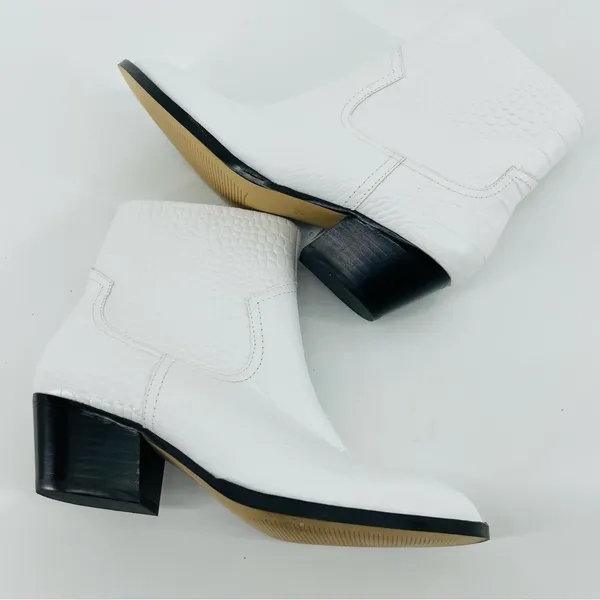 Something Navy‎ Wesley White Cowboy Booties 7.5 - Image 5