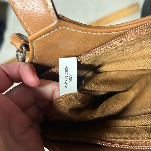 Rosetti Light Brown Camel Vinyl Handbag with Strap & Wallet - Image 9