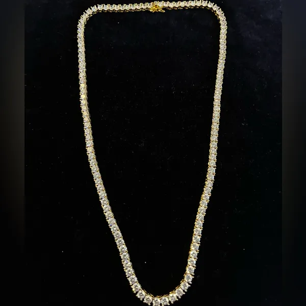 20” Classic Tennis Necklace Silver - Image 4