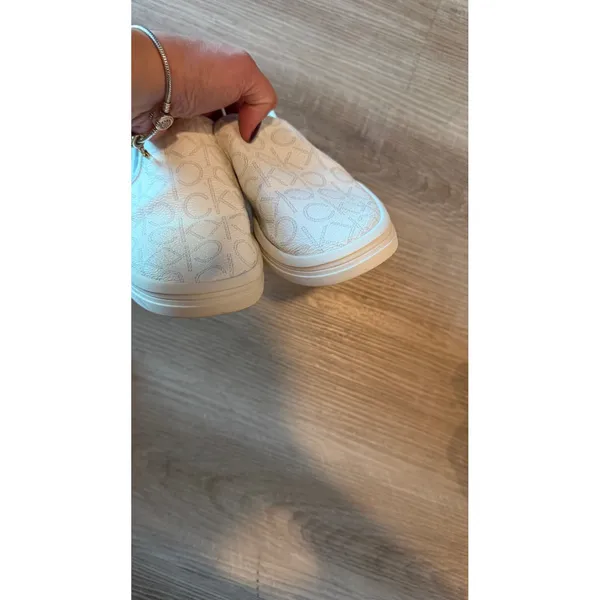 Calvin Klein Marren White Monogram Logo Slip On Sneakers Shoes size 6.5 - Image 6