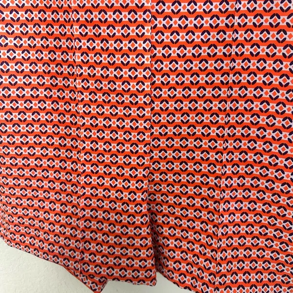 Zara Fitted High Waist Orange and Purple Geometric Print Shorts Small - Image 4