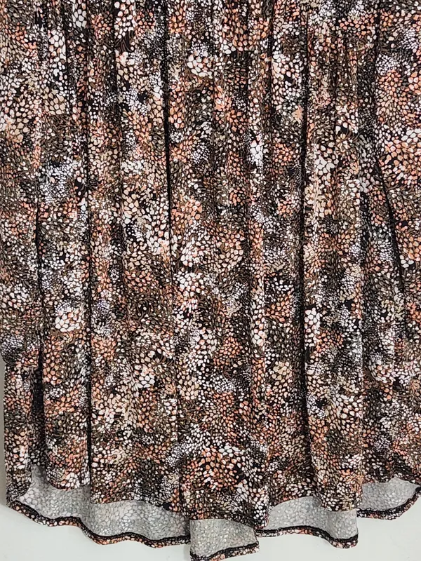 Haptics Textured Brown Floral Print Mini Dress Size 2X - Image 3